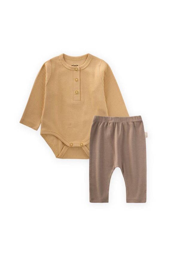 Striped Basic Baby Bodysuit Set 0-3 Years