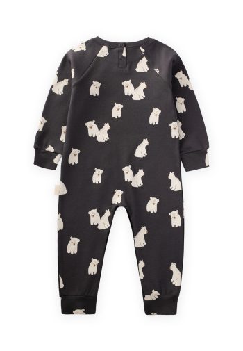 Printed Onesie for Ages 0-3 Charcoal