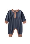 Navy Blue Bodysuit with Piping for Ages 0-2