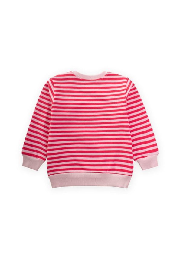 Striped Knit Sweatshirt 0-4 Years Powder Coral