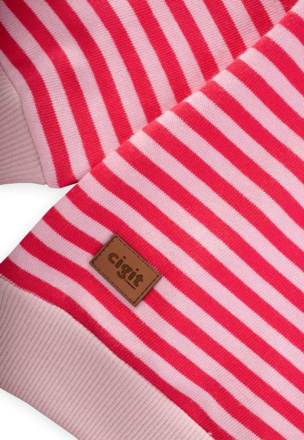 Striped Knit Sweatshirt 0-4 Years Powder Coral