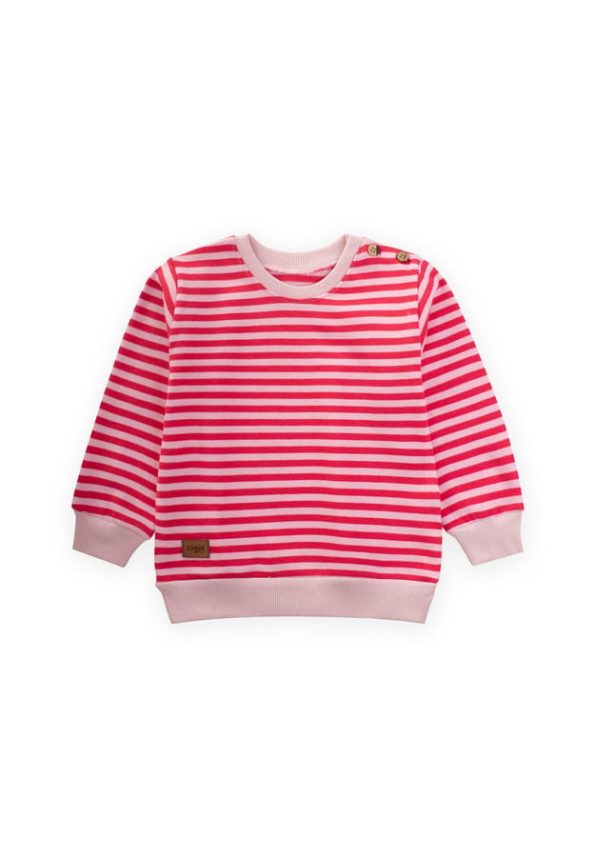 Striped Knit Sweatshirt 0-4 Years Powder Coral