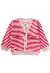 Striped Knit Cardigan for Ages 0-4 in Blush Coral