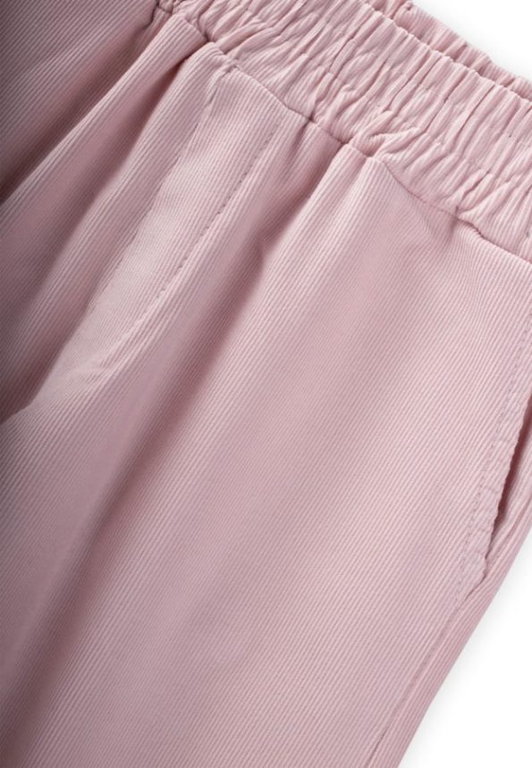 Velvet Trousers for Ages 4-12 in Powder Pink
