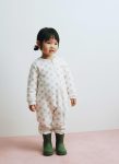 Unisex Cotton White Sleep Suit with Bow Pattern