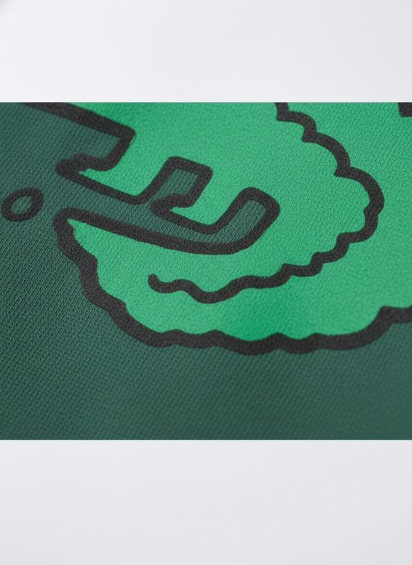 Boys' Cotton Green Crocodile Print Sweatshirt and Checkered Pants Set