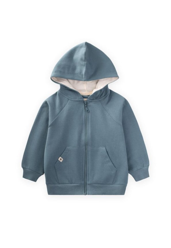 Hooded Zipper Cardigan for Ages 1-14 in Mint Green