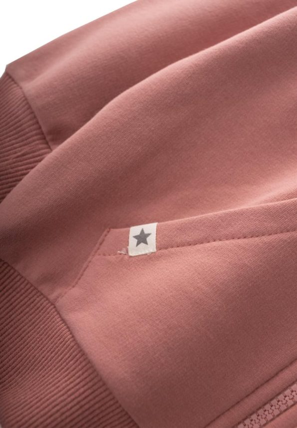 Hooded Zippered Cardigan for Ages 1-14 Dusty Rose
