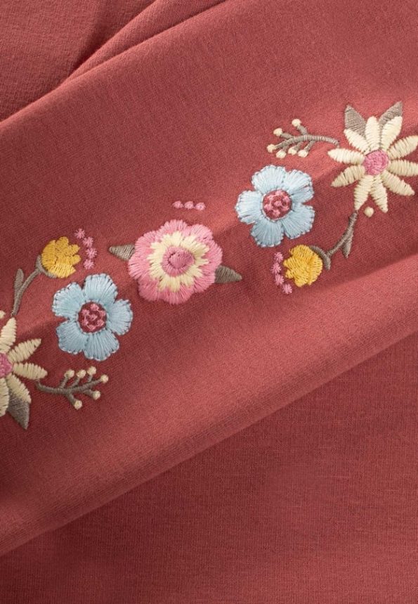 Embroidered Sweatshirt for Ages 2-12 in Dusty Pink