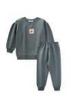 Label Detail Sweatshirt Set for Ages 1-7 in Sage Green