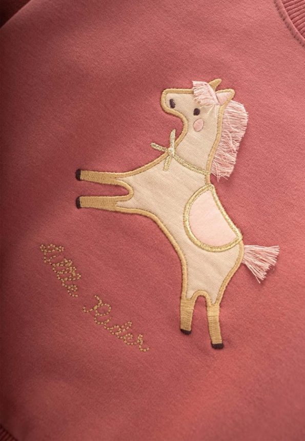 Embroidered Sweatshirt for Ages 1-6 Dusty Rose