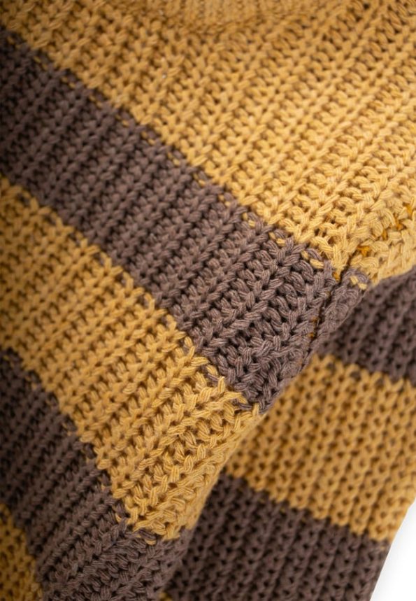 Striped Knit Sweater for Kids 2-8 Years Mustard Yellow
