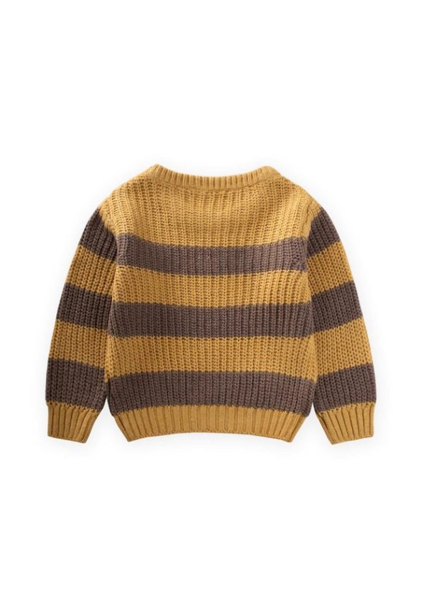 Striped Knit Sweater for Kids 2-8 Years Mustard Yellow