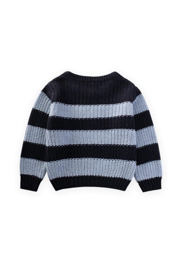 Striped Knit Sweater for Ages 2-8 Navy Blue