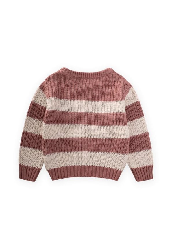 Striped Knit Sweater for Ages 2-8 Dusty Rose