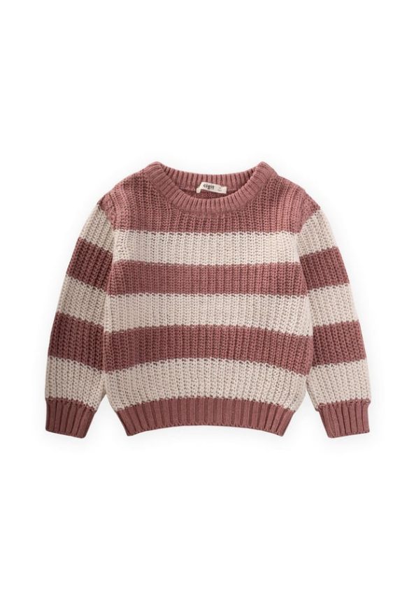 Striped Knit Sweater for Ages 2-8 Dusty Rose
