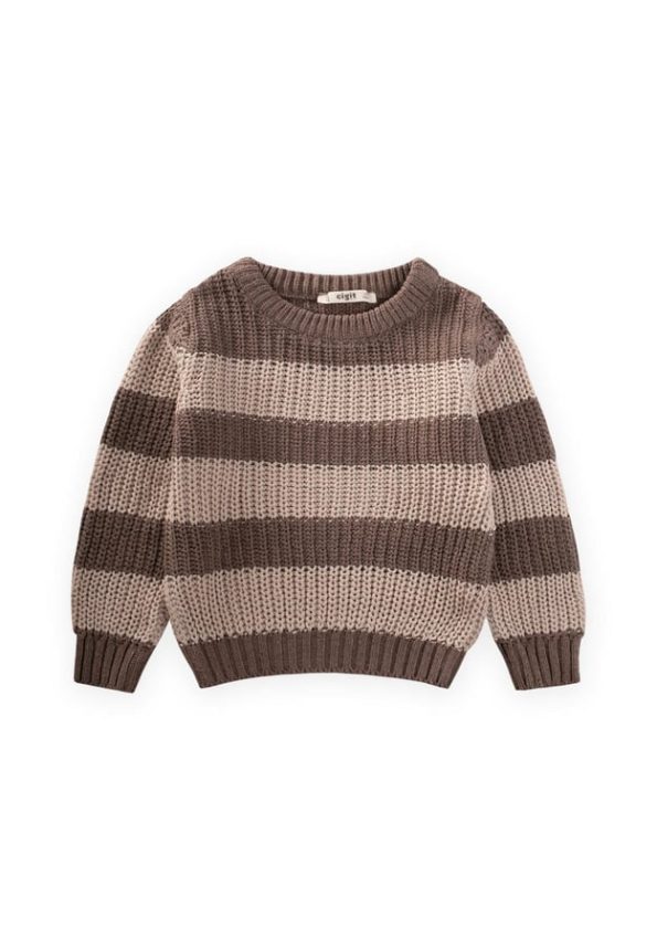 Striped Knit Sweater for Ages 2-8 in Mink