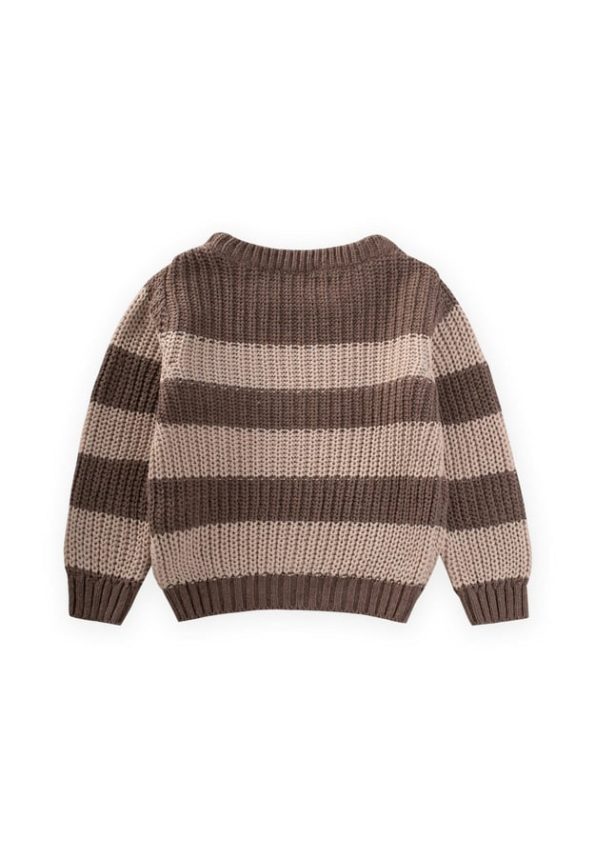 Striped Knit Sweater for Ages 2-8 in Mink