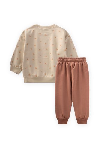 Beige Sweatshirt Set for Ages 1-8
