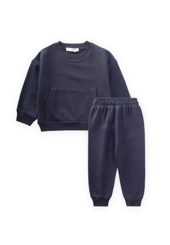 Navy Blue Sweatshirt Set for Ages 1-8