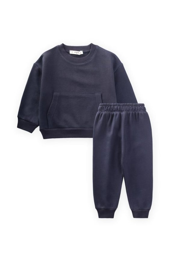 Navy Blue Sweatshirt Set for Ages 1-8