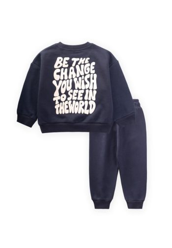 Navy Blue Sweatshirt Set for Ages 1-8