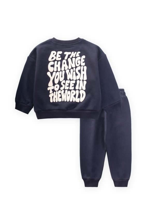 Navy Blue Sweatshirt Set for Ages 1-8