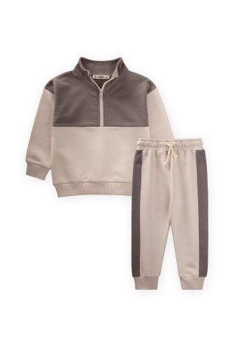 Beige Sweatshirt Set for Ages 2-10