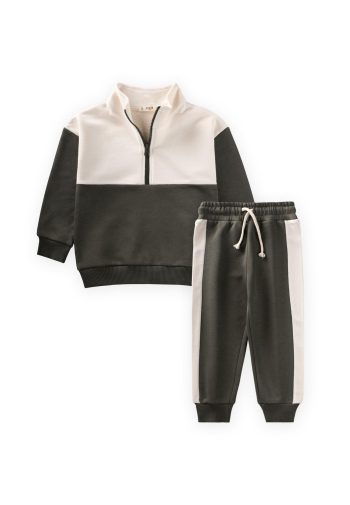 Haki Green Sweatshirt Set for Ages 2-10