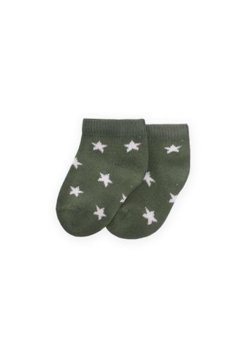 Star Pattern Baby Booties Socks 0-4 Years Khaki Green