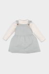 Girls' Baby 2-Piece Set with Mock Turtleneck Long Sleeve Shirt and Pinafore Dress
