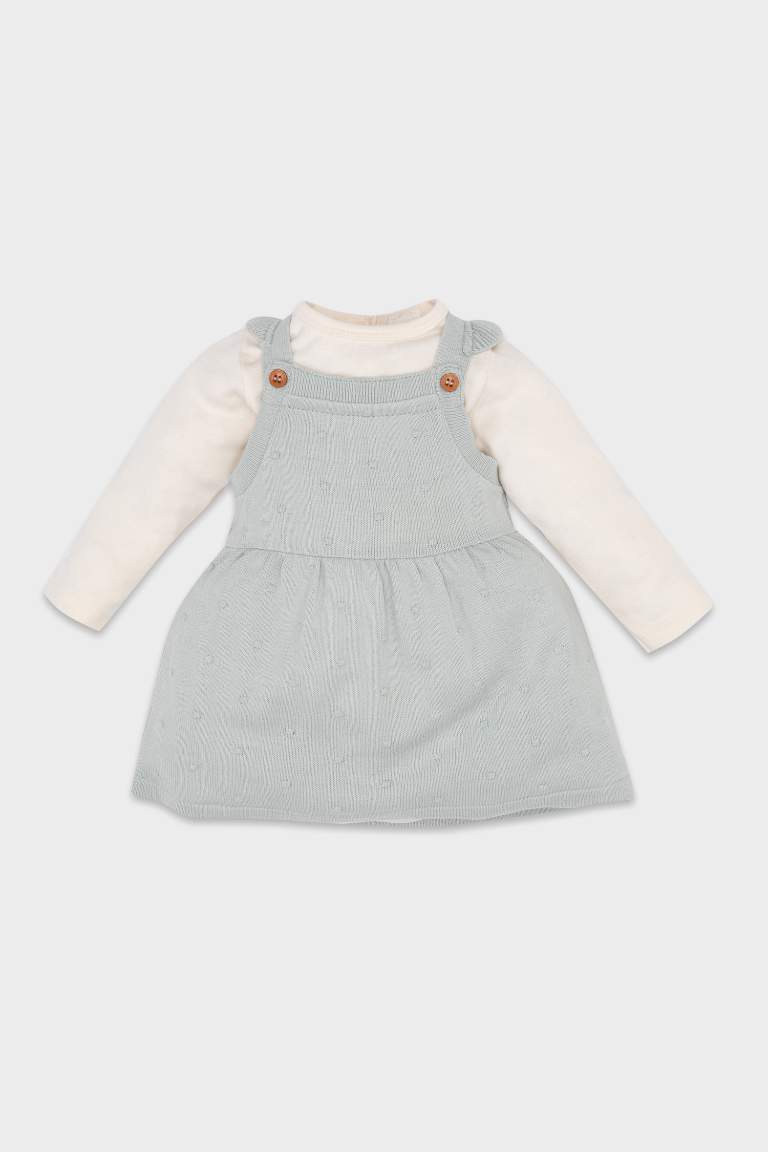 C9752A5_24AU_BE505_01_01.jpg Girls' Baby 2-Piece Set with Mock Turtleneck Long Sleeve Shirt and Pinafore Dress