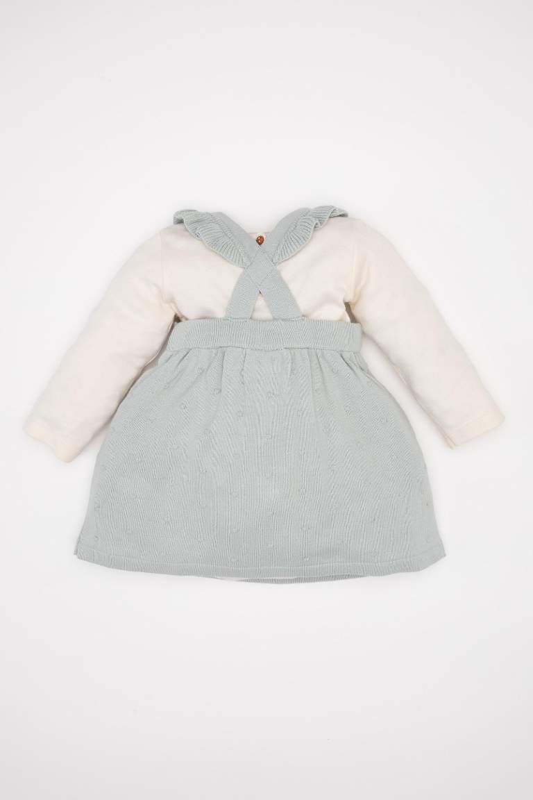 C9752A5_24AU_BE505_05_01.jpg Girls' Baby 2-Piece Set with Mock Turtleneck Long Sleeve Shirt and Pinafore Dress