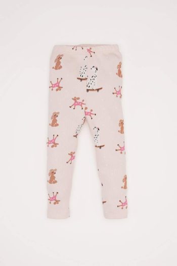 Girls' Baby Pajama Set with Long Sleeve Ribbed Top and Long Pants