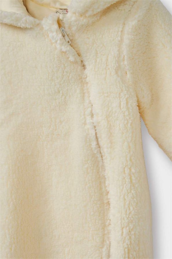 Girls' Newborn Hooded Zippered Fleece Romper