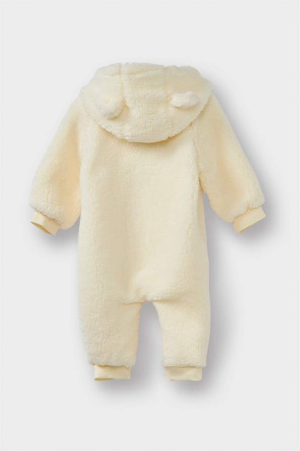 Girls' Newborn Hooded Zippered Fleece Romper