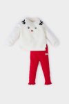 Girls' Christmas Themed 2-Piece Plush Sweatshirt and Elastic Waist Leggings Set