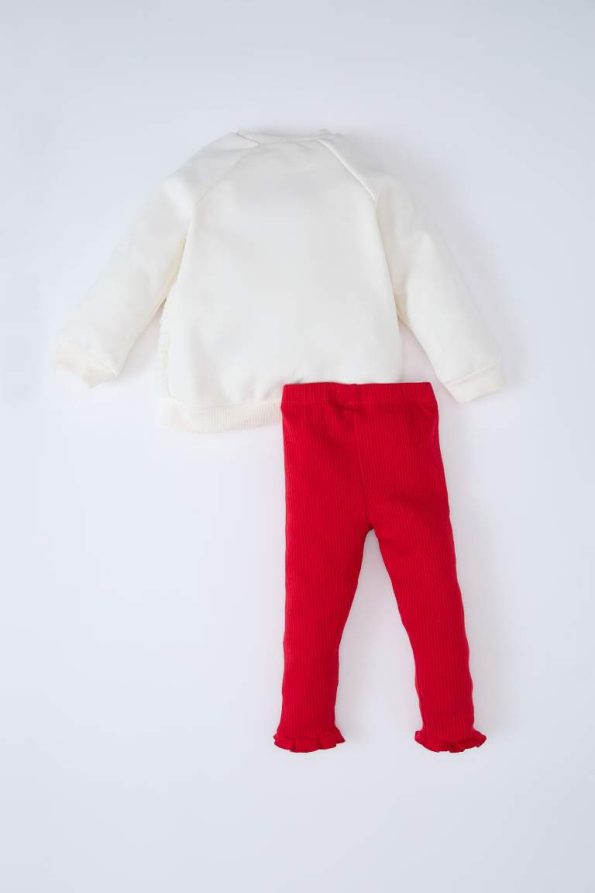 Girls' Christmas Themed 2-Piece Plush Sweatshirt and Elastic Waist Leggings Set