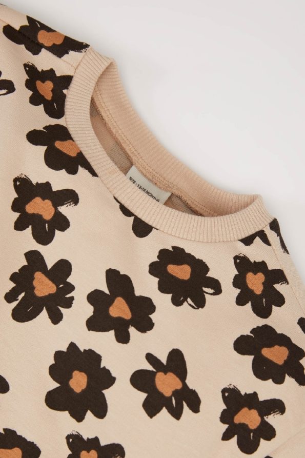Girls' Baby 2-Piece Floral Sweatshirt Set with Elastic Waist Bottoms