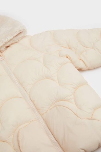 Girls' Windproof Waterproof Quilted Hooded Jacket