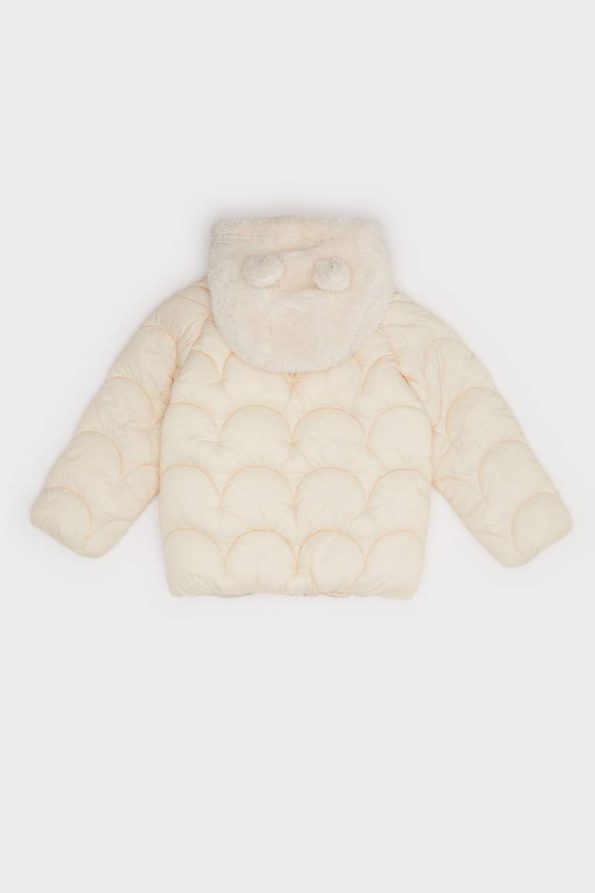 Girls' Windproof Waterproof Quilted Hooded Jacket