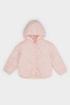 Girls' Windproof Waterproof Quilted Hooded Snaps Puffer Jacket