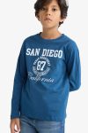 Boys' Printed Long Sleeve Crew Neck T-Shirt