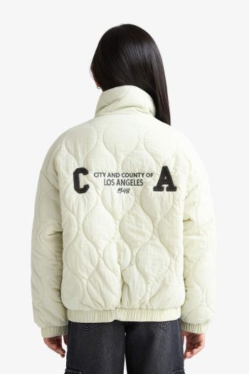 Girls' Waterproof Printed Zip-Up Quilted Jacket