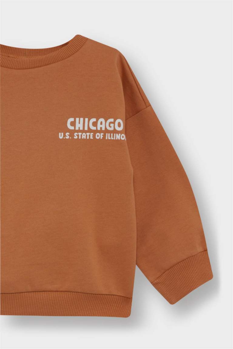 F0955A5_25AU_BK27_06_01.jpg Boys' Soft-Fleece Lined Printed Crew Neck Sweatshirt Set