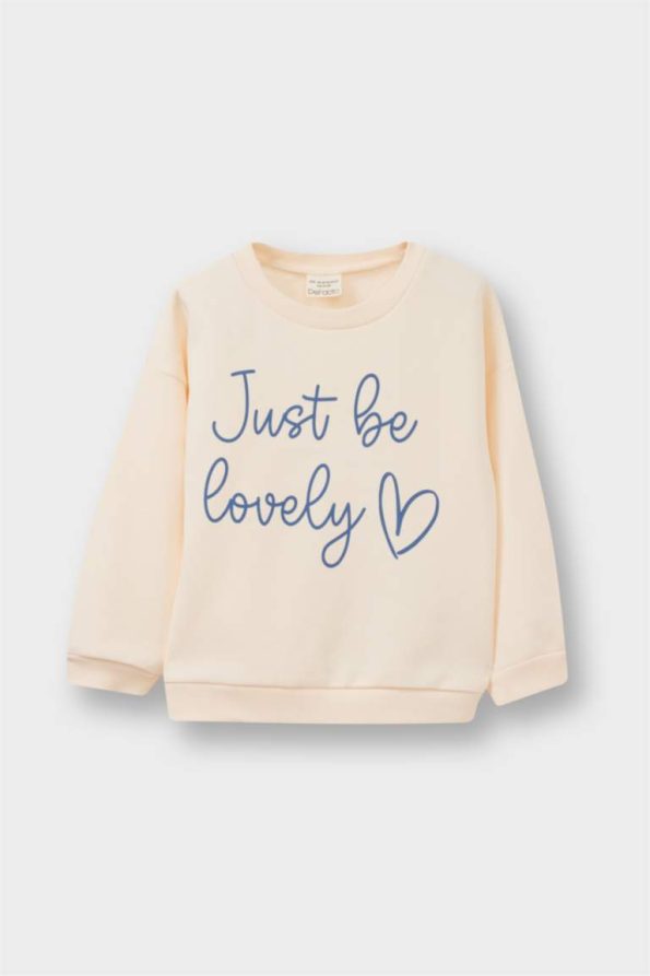 Girls' Soft-Fleece Cotton Blend Printed Sweatshirt Set