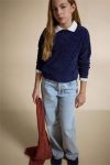 Girls' Bicycle Neck Chenille Knit Sweater