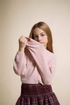 Girls' Bicycle Neck Chenille Knit Sweater