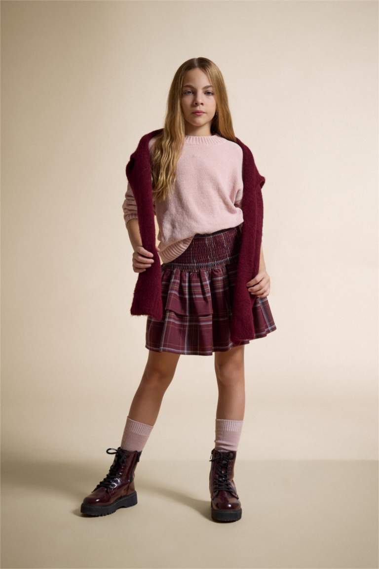 F2619A8_25WN_PN287_02_02.jpg Girls' Bicycle Neck Chenille Knit Sweater