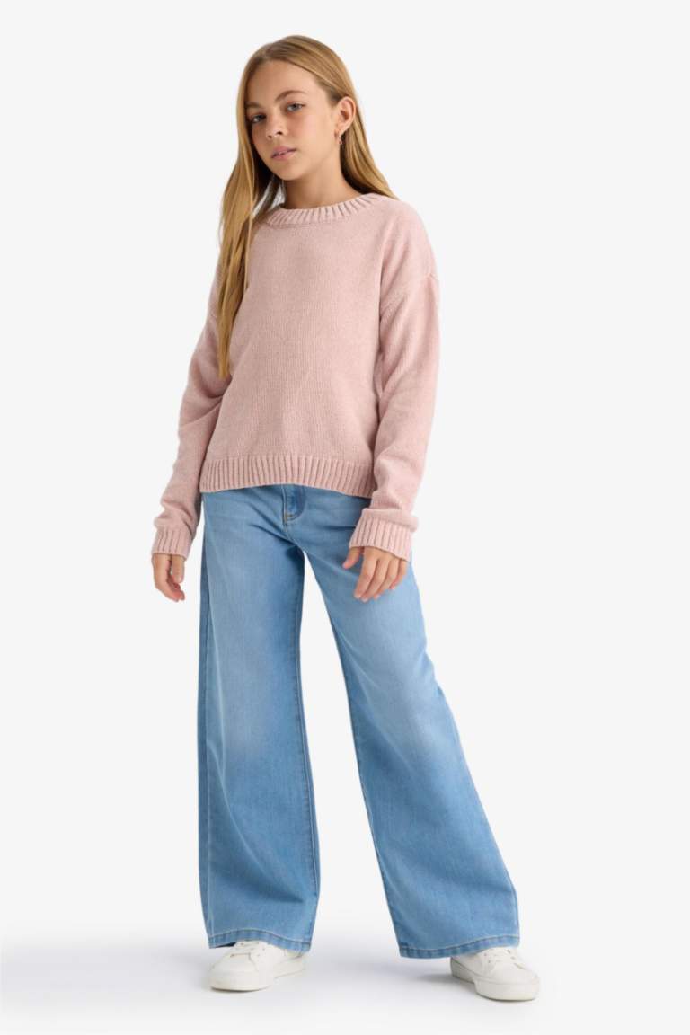 F2619A8_25WN_PN287_04_02.jpg Girls' Bicycle Neck Chenille Knit Sweater